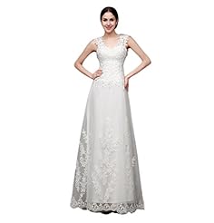 A-line V-neck Sheer Applique Lace Tulle  Dress