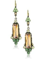 Sorrelli "Water Lily" Crystal Elegant Dangle Gold-Tone Earrings