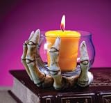 VOTIVE HOLDER SKELETON HAND IN BOX