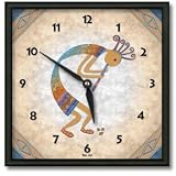 Kokopelli in Song Square Metal Wall Clock