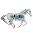 Sterling Silver Turquoise Horse Pin