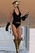 Women's Swimsuit Separate by Blue Sky Swimwear solid black; Halter Babydoll Top: Swimwear Top Only
