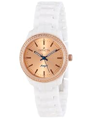 Invicta Womens 14908 Ceramics Rose Gold Dial White Ceramic Watch