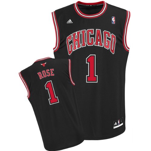 NBA Men's Chicago Bulls Derrick Rose Revolution 30 Alternate Replica Jersey (Black, Small)