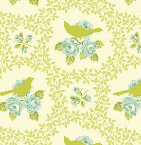 Up Parasol - Mockingbird - Chartreuse- By the Half Yard by Heather Bailey HB042.Chartreuse