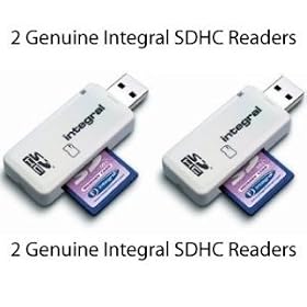 2 x Genuine / Original Integral Single Slot SD / SDHC USB 2.0 Card Readers