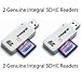 2 x Genuine / Original Integral Single Slot SD / SDHC USB 2.0 Card Readers