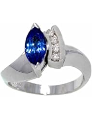 14K White Gold Tanzanite and Diamond Ring -- LIFETIME WARRANTY