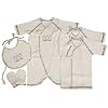 サンベビー 新生児お得用5点セット コンビ肌着×1/短肌着×2/スタイ×1/ミトン×1 キナリ