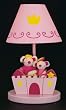 Sue Bee Ginna Nursery Children's Lamp - Pink Castle with Plush Twin Mice