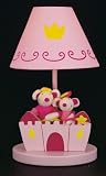 Sue Bee Ginna Nursery Children's Lamp - Pink Castle with Plush Twin Mice