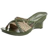  : Clarks Women's Entice Wedge Sandal,Green,5 M