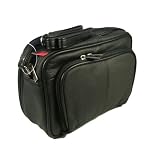 Genuine Leather Womens Organizer Handbag (Black)