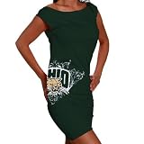 NCAA Ohio Bobcats Ladies Green Raw Edge Jersey Dress (Large)