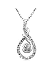Sterling Silver Diamond Twist Pendant Necklace (1/10 Cttw, I-J Color, I2-I3 Clarity), 18"