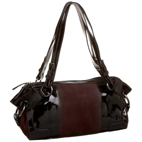 SONDRA ROBERTS NEW YORK Ombre Patent/Suede E/W Double Shoulder