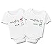 Naughty & Nice Christmas Organic Cotton Baby Bodysuit Twin Set (0-3M)