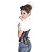 Women's Faux Leather Steel Boned Buckles Shoulder Straps Underbust Corset