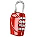 TRIXES 4-Dial TSA Combination Padlock Luggage Travel Red
