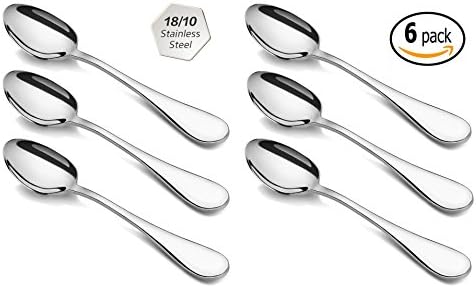Pound S01-06 18/10 Stainless Steel Dinner Spoons,Soup Spoons,7.3-Inch, Set of 6
