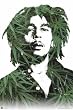 (24x36) Bob Marley (Pot Leaves) Music Poster Print