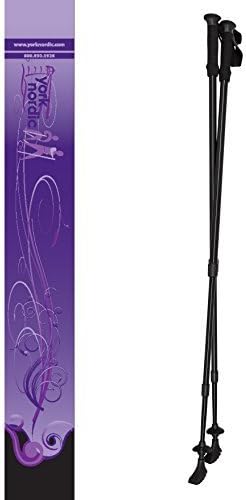York Nordic - 2 pack - Shock-Absorber Suspension Walking / Hiking / Trekking Poles - adjusts 45 to 61 inches - Purple Haze Design