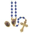 Crystal Rosary - Saint Michael - 7mm Crystal Beads - 21in. Chain - Center Piece with Matching Lapel Pin - Gift Box Included - IMPORTED FROM ITALY