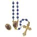 Crystal Rosary - Saint Michael - 7mm Crystal Beads - 21in. Chain - Center Piece with Matching Lapel Pin - Gift Box Included - IMPORTED FROM ITALY