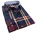 XQS Mens Point Collar Flannel Button Down Shirts Of Various Colors