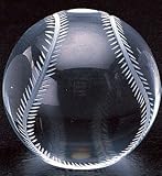 Baseball 3 Inch Diameter Crystal Paperweight