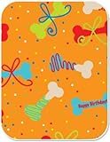 Pet Party Printz Birthday Treats Gift Wrap, 7 Square Feet, Orange with Red, Blue and Green Bones