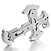 INBLUE Men's Large Stainless Steel Pendant Necklace Heavy Silver Tone Cross -with 23 inch Chain