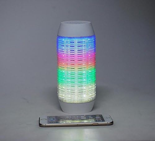 Shockproof Wireless Bluetooth Speaker with LED lights and NFC Pairing for Samsung Galaxy S5, S4, S3, Note 4, 3, Galaxy Tab Pro, S, 4, 3, 7.0, 8.0, 8.4, 10.1, 12.2 -Inch, Apple iPhone 6, 5s, 5c, 5, 4, 4S, iPad, 2, 3, 4, 5, iPad Air, Mini, Retina, Blackberry Z30, Z10, Q10, Q5, Asus Nexus 4, 5, 7, 10, HTC One V, X, M8, M7, Mini, Max, Motorola MOTO G, X, E, Droid, LG G2, G3, Sony Xperia, Nokia Lumia, icon, 521, 520, 920, 930, 1020, 1520 + More (White)