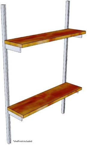 ISS Designs Shelving Hardware System for 2 Rows of 6-Inch Deep Shelves, 36-Inch Vertical Simple Standards