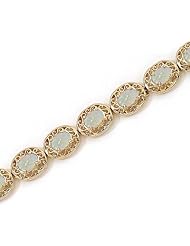 14K Yellow Gold Oval Opal Bracelet