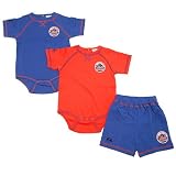 New York Mets 3-piece Infant Creeper and Short Set by Majestic Athletic