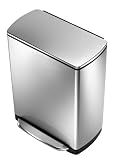 simplehuman Rectangular Step Trash Can, Fingerprint-Proof Brushed Stainless Steel, 38-Liter /10-Gallon