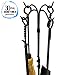 WoodEze FTKB05685TA 5 Piece Black Wrought Iron Fireplace Tool Set with Twist Design