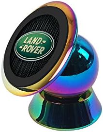 Landrover Logo Cell Phone Car Mount Holder, 360 Degrees Dashboard Universal Car Cradle Mount Rotatable Sticky Magnetic Stand Holder For Smartphone (Colorful Stainless Steel plating)