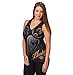 Harley-Davidson Womens Night Script Foil Ink with Rhinestones V-Neck Black Tank