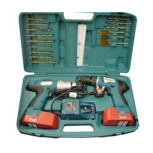 18v 1Pair Twin Cordless drills Srewdriver Power Tools Plus Drill Bits