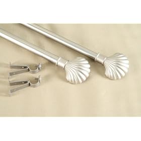 NEW Decorative Curtain Rod Set#23, 66-120 inch, satin nickel