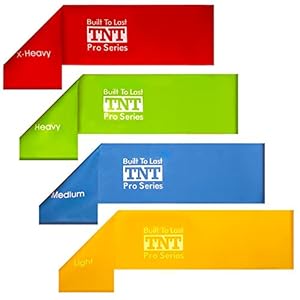 #1 Rated Exercise Loop Bands: Extra Wide Extra Long Resistance Loop Bands for Exercise - Set of 4