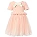 Richie House Girls' Short Sleeve Dress with Layered Bottom Sizes 3-12Y RH1583