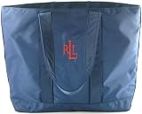 Lauren by Ralph Lauren Island Tote in NAVY BLUE with Emblem in Red Stitching