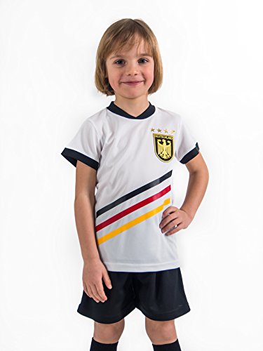 Fußball Trikotset Trikot Kinder 4 Sterne Deutschland WUNSCHNAME Nummer Geschenk Größe 98-170 T-Shirt Weltmeister 2014 Fanartikel EM 2016 (140)