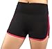Neonysweets Womens Yoga Shorts Fitness Gym Workout Short Pants Black Red L
