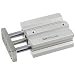 SMC MGQ Series Aluminum Air Cylinder with Guide Rod Plate, Slide Bearing, Compact, Double Acting, Switch Ready, Cushioned