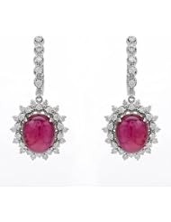 CleverEves 18.56.ctw Ruby 14K Gold Cocktail Earrings