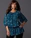 INC International Concepts? Plus Size Smocked Paisley-Print Tunic